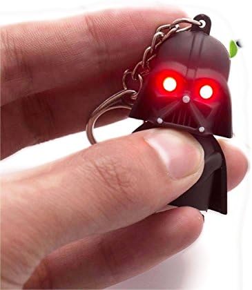 Star Wars Men`s Women`s Ladies, Girls, Boys Black Darth Vader Pendant LED KeyChain Keyring LightGift (BlackDarth Vader)