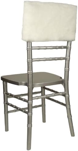 Wildflower Linen Faux Fur Chiavari Chair Cap, White