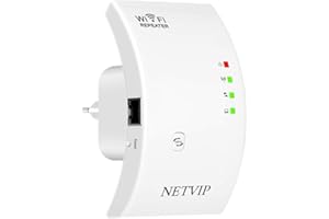 Aigital Répéteur WiFi Puissant 300Mbps Couvre Jusqu'à 200㎡ Amplificateur Extenseur sans Fil Booster Extender avec WPS et Un Port Ethernet,Compatible avec Toutes Les Box Internet