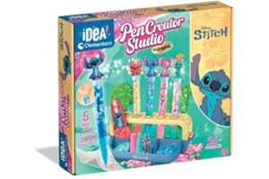 cavernedesjouets Pour stitch - fabrique atelier stylo enfant - cree 5 stylos personnages - kit diy pen creator studio - set coffret creatif fille et carte