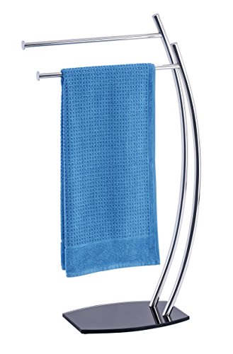 WENKO 21728100 Handtuchständer Seattle – Kleiderständer, Edelstahl rostfrei, 44 x 79 x 20 cm, Glänzend - 3