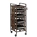 Produktbild WQCART Metall Retro Professionelle Friseur Trolley Salon Friseur Schönheit Lagerung Haar Schubladen Roller Cart Spa,BrownA