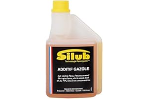 SILUB - Additif Gasoil pour Moteur Diesel 1/2L Traite 1500 L - Nettoyant injecteurs et Moteur - 3.10% d'économie validé par l'UTAC - Agit Contre l'encrassement.