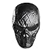 UNOMOR Skull Paintball Maske Halloween Voll Airsoft Maske - Schwarz