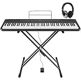 Piano de Escenario SDP-2 de Gear4music + Soporte y Cascos