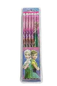 Trendy Tap Hello Kitty Extra Dark Pencil and Eraser Set of 12 Pencils for Girls, Fancy School Stationery Theme Party Return Gifts (Pack of 1)