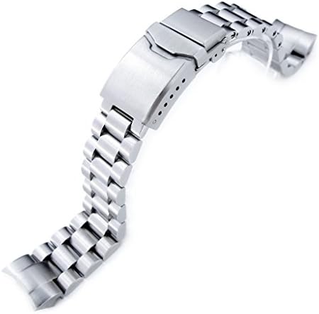20mm Endmill Watch Bracelet for Seiko Solar Power SSC015, 316L SS Chamfer Diver Clasp