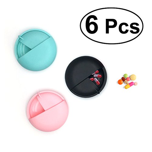 Preisvergleich Produktbild rosenice 6pcs Softboxen / Pillen rund tragbar Kunststoff Pillendose im Westentaschenformat