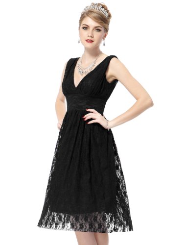 HE03410BK06, Black, 6UK, Ever Pretty Christmas Day Gift Cocktail Dress 03410