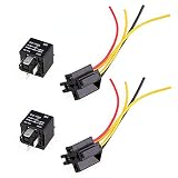 rele de 4 pines funcionamiento Nuevo y de buena calidad. SODIAL(R) 2 x Reles Fitted Electricos 40A 12V 4 Pin Cable Conector para Coche