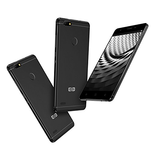 Elephone C1 Mini 4G Smartphone Ohne Vertrag 5.0 Zoll FHD Android 6.0 Full Metal Rahmen MediaTek MT6737 Quad Core 1GB RAM+16GB ROM 8.5mm Dicke Fingerabdruck-Sensor(Schwarz)