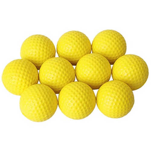 NUOLUX 10pcs pratique intérieur jaune PU Golf balles balles de Golf d'entraînement