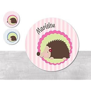 Namensaufkleber • Igel • 24/120/240 Stück (N21) 2 Farbvarianten - kunterbunte Aufkleber vom Papierbuedchen