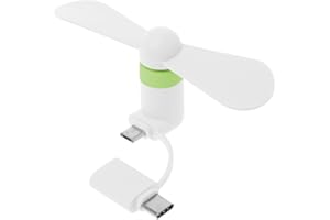 Buwei Mini Ventilatore Mini USB 2in1 Tipo C per Telefono Cellulare Samsung Xiaomi Huawei HTC
