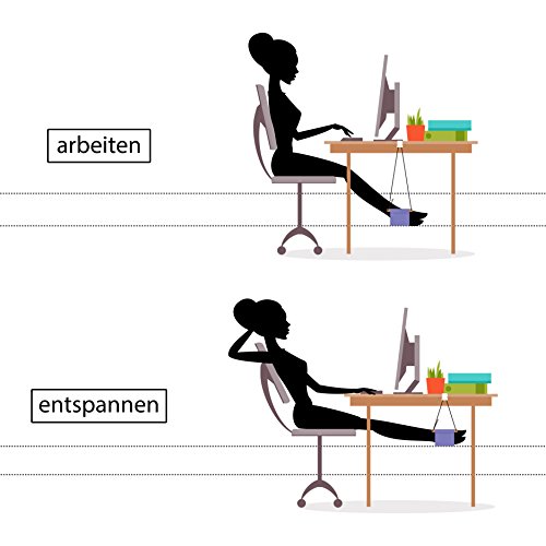 Amazy Fuß Hängematte – Praktische Fußstütze zur Entspannung und Entlastung im Büro (Blau) - 2