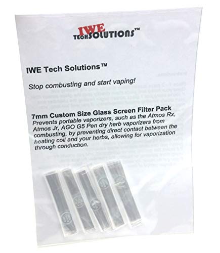 5X Glass Screen Filter for Snoop Dogg G Pen Dry Herb Vaporizer Vaporisateur - 9mm Diameter Custom Size High Temp Glass Filter Screen - Stop combusting and start vaping! - Fits Snoop G-Pen, Atmos R2, Yocan Mak, Cloupor, V-hit