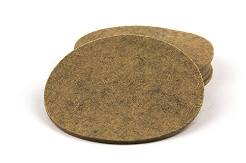 Bio Glasuntersetzer rund 10cm für Gläser 6er Set, 100% Woll-Filz, Getränke-Untersetzer Farbe wählbar (Terra / beige meliert) - 2