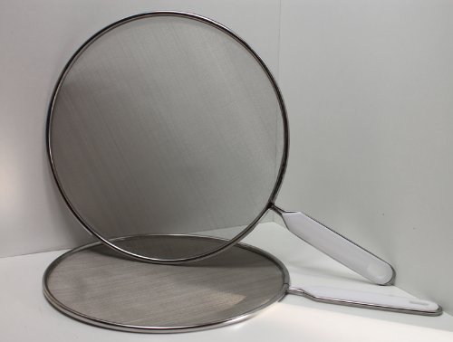 2x Pfannenspritzschutz im SET Pfannen Topf Spritz Schutz, 26 und 28 cm Edelstahl - 2