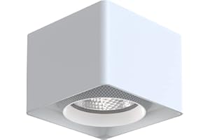 FOOC Foco LED de superficie Foco empotrable de techo cuadrado de aluminio de 9W 3000K Ángulo de haz de 36° para sala de estar, oficina, pasillo, galería