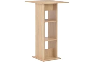 vidaXL Mesa de Bar Madera Roble 60x60x110 cm Mesita Mesilla Elevada Alta Mueble Mobiliario Auxiliar Comedor Pub Estanterías Consola