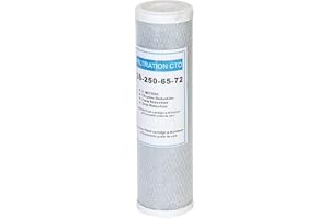 HomePro Carbon Block Water Filter Cartridge, CTO Mesh, White, Universal Replacement Filter, 2.8 x 7 x 25 cm, for Residential Water Filtration Systems