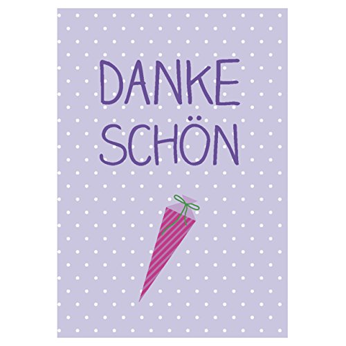 Einschulung Dankeskarten Violett - zum ersten Schultag ein "Dankeschön"