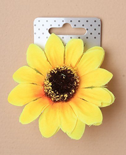 Large fabric sunflower on a forked hair clip