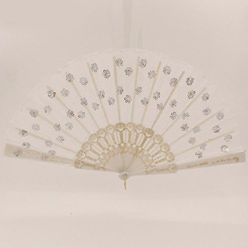 Peacock Dance fans take women's cloth to take off-chip peacock cloth folding fans Wing Chun dance fans, dark blue