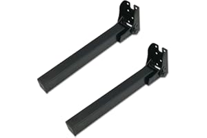 HAOMEO Pied Table Rabattable, Pied de Table Pliable, Base Pliant | Hauteur: 25.5 cm | Design: Metal Noir | Carré: 2.5 x 2.5 cm | pour Camping Car, Van Aménagé, Caravane, Restaurant, Lit, Canapé | Lot de 2