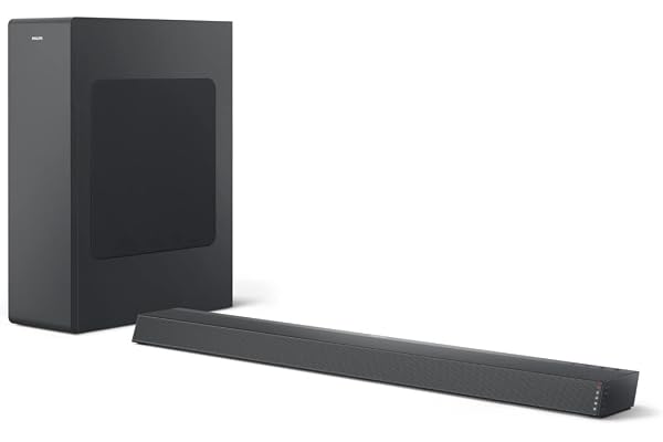 Philips Audio B6305/10 Barre de Son TV Bluetooth Caisson de Basse sans Fil, 140 W, Noir (ie. B08KQFBL8Y)