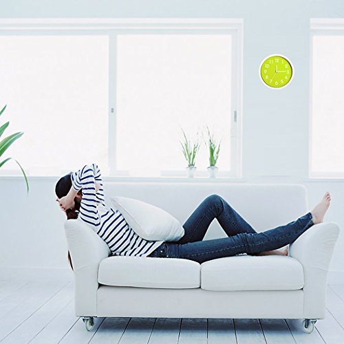 Binwo Moderne bunte stilvolle elegante Stille Nicht Ticken Startseite Wanduhr Wanduhren 10 Inches (Grün) - 4