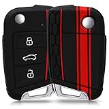 ELÁSTICA: La cubierta de TPU se adaptará perfectamente a tu llave de automóvil debido a su silicona flexible. El cover de color rojo / negro es resistente a la rotura y antideslizante.