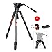 Produktbild Professional Tripod Kit, Cayer 63 inch 3-Section AT3360 Video Tripod Legs K5 Fluid Pan Head, 75mm Half Ball Adapter, Max Loading 17.6 lb, Plus 1 Bonus Quick Release Plate, Carrying Bag
