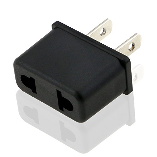 Bystep 6x Reisestecker Adapter DE / EU socket auf US 2Pin Stecher, Univeral Reise Steckdosenadapter für Amerika Kanada Japan China Mexiko Thailand Taiwan Brasilien Philippinen etc, Schwarz Reiseadapter - 3