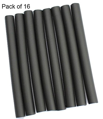 Pack of 16 Bendy hair Rollers - Can Be Used On Wet & Dry Hair Both (Black)