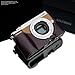 Produktbild GARIZ Echtleder Designer Halb-Tasche für Panasonic Lumix DMC-GX80 bzw. DMC-GX85 bzw. DMC-GX7 Mark II (Kameratasche, Ledertasche, Tasche, Fototasche) mit gebürstetem Aluminiumboden und vielen funktionellen Details (XS-CHGX85BR) ...(powered by SIOCORE)