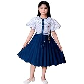 Kids Girls Cotton Linen Knee Length Frock Dress