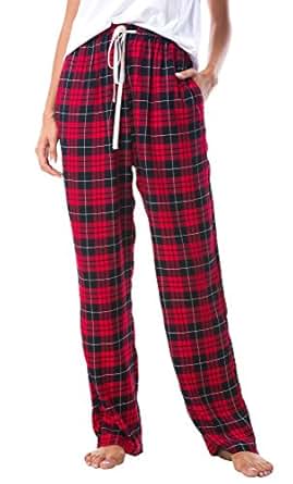 MoFiz Damen Pyjamahose Lang - Karierte Schlafhose Baumwolle