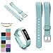 Produktbild Fitbit Alta Armband + Free HD Schutzfolien, iFeeker 11 Farben Auswahl Ersatz Armband Metall Schliesse Armband weiche Silikon Uhrenarmbänder mit Justierbarem Sichere Verschlüsse für Fitbit Alta Smart Eignung Armbanduhr(Einheitsgröße) - Teal