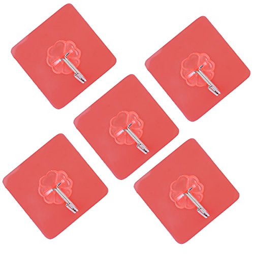 TankerStreet 5pcs Klebehaken Hochleistungs für Kleidung über Tür (15kg MAX.), Klebrige Wandhaken zum Aufhängen Extra Starke, Badezimmer Küche Tür Kleider Haken für Utensilien Tee Tuch Selbstklebende Kleiderbügel Klar Wasserdicht Wiederverwendbar