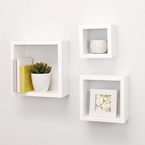 kieragrace KG Cubbi Floating Wall Shelves - White, Set of 3