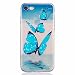 Produktbild MUTOUREN für iPhone 7 (4.7 Zoll) Transparent TPU Silikon Schutz Handy Hülle Case Cover [Kratzfeste, Scratch-Resistant] Hülle Schutzhülle Crystal Kirstall Durchsichtig Fall-Abdeckung Etui TPU Bumper Schale - Blau Schmetterling