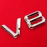 Hochwertige Verarbeitung V8 Emblem Zeichen Chrom Schriftzug Auto Aufkleber Motorhaube Kotflügel Logo 3D