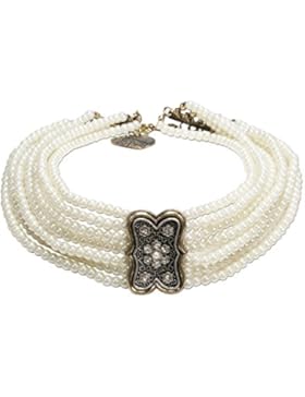 Alpenflüstern Trachten-Perlen-Kropfkette Minna - elegante Trachtenkette mit Mittelteil bicolor-farben - nostalgischer...