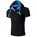 Produktbild Herren Shirts, manadlian 2017 New Father 's Day Herren Summer Short Sleeve T Shirt Oberteil mit Kapuze Pullover passt für Geschenk, baumwolle, blau, xxl