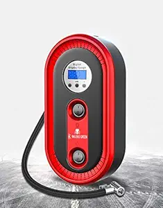 RNG EKO GREEN Digital Heavy Duty Car Air Compressor Tyre Inflator, DC 12V Predator Series 1303 Tire Inflator for Car Tires, Bikes, Bicycles & Other Inflatables- (Red+Black)