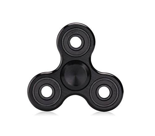 KidsT.C(TM) Aluminum Alloy Fidget Hand Spinner Stress Reducer Durable EDC Kids Adults Toy Super Long Spinner Time Great Gift For ADD/ADHD Anxiety Autism Etc(Black)