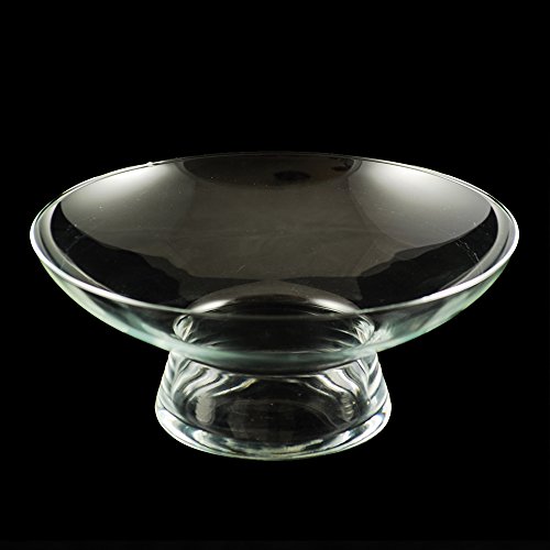 Runde Glas-Schale Hollow Höhe 10cm ø 25cm. Flache Glasschale mit durchgehendem Fuß, Deko-Schale von Glaskönig