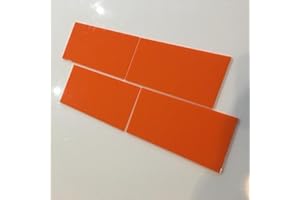 Super Cool Creations Rectangular Tiles, Orange - Pack of Ten - 10cm x 5cm
