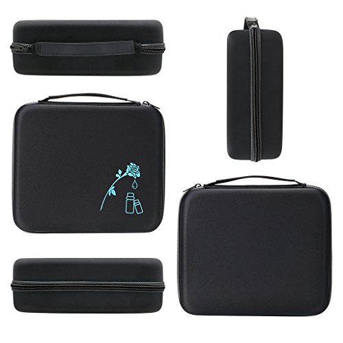 btsky 42 Flaschen Langlebig und wasserdicht Hard Shell EVA-ätherischen Ölen Griff Tragetasche Nagellack-Aufbewahrungsbox Schaumstoffeinlage Organizer schwarz - 3